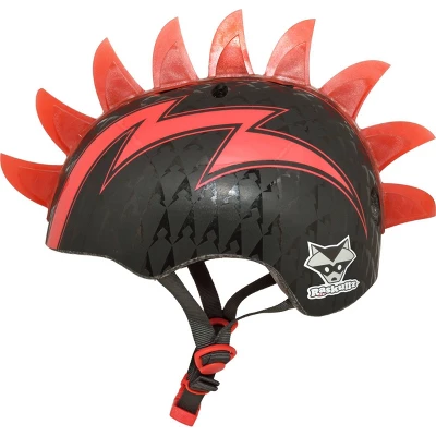 Raskullz LED Bolt Light Up Mohawk Child Helmet - Black/Red