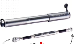 PRO BIKE TOOL 100 Psi Bike Pump With Gauge Fits Presta And Schrader, Matt Black