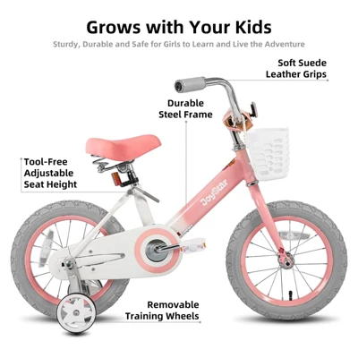 JOYSTAR Vintage Kids Bike With Training Wheels & Basket - Image 4