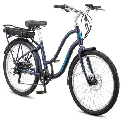 Schwinn Adult Mendocino 26'' Step Through Electric Bike - Matte Blue