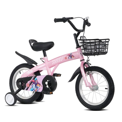 Grungis Kids Bike With Detachable Auxiliary Wheels For Girls & Boys Aged 5-10,Height 45-57",Carbon Steel Frame,Heavy Duty Front Basket - Image 2