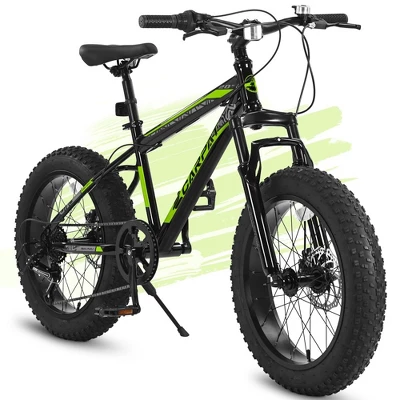 RISOKEYS Kids Mountain Bike 20 Inch, 4" Wide Fat Tire, 7 Speed Ages 8-12 Year Old, Steel Frame Disc Brake Front/Dual Suspension, - Image 9
