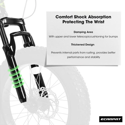 RISOKEYS Kids Mountain Bike 20 Inch, 4" Wide Fat Tire, 7 Speed Ages 8-12 Year Old, Steel Frame Disc Brake Front/Dual Suspension, - Image 8