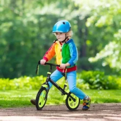 Costway 12'' Toddler Balance Bike No Pedal Bicycle With Fenders Adjustable Seat For 2-5 Years Old YellowGreen