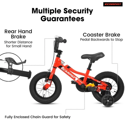 NAYSAYE Kids Bike 18 Inch Bicycle 1 Speed With Removable Training Wheels V Brake, For Boys And Girls Ages 3 To 9, Red, 49.5"*21.6"*28.3" - Image 3