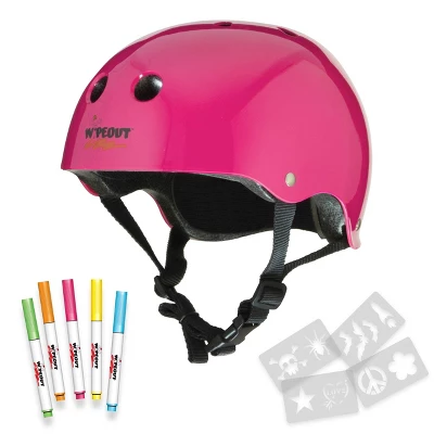 Wipeout Dry Erase Youth 5+ Helmet - Neon Pink