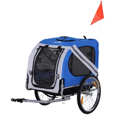 Aosom Dog Bike Trailer Pet Cart Bicycle Wagon Cargo Carrier Attachment For Travel With 3 Entrances Large Wheels For Off-Road & Mesh Screen - Image 8