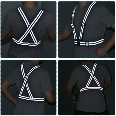 Unique Bargains Reflective Vest Adjustable High Visibility Safety Vest For Cycling Running Walking 2Pcs - Image 2