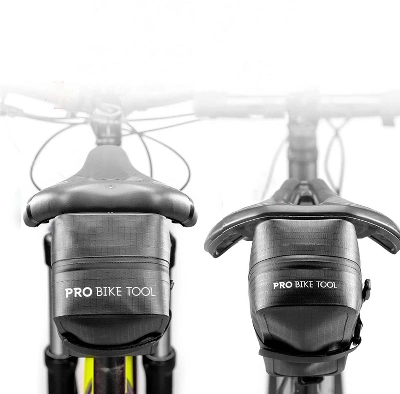 PRO BIKE TOOL 9.65" X 6.14" Strap-On Under Seat Bicycle Saddle Bag, Black Large - Image 2