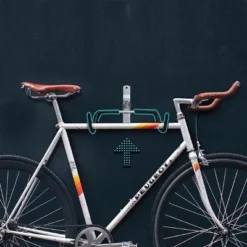 Charles Daily Wall Mounted Bike Rack - Foldable, Space Saving With Foam Padded Frame Protection - Core Black & Grey