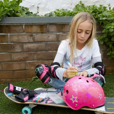 Wipeout Dry Erase Youth 5+ Helmet - Neon Pink - Image 4