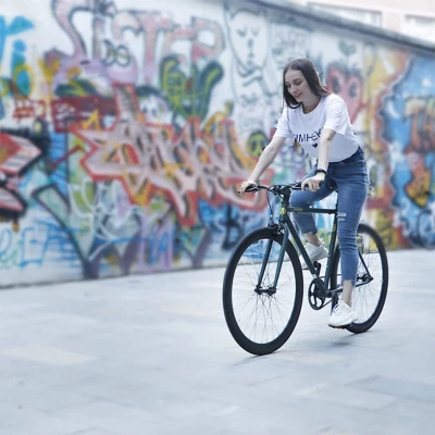 AVASTA BA9002WF-6 700C 50 Inch Single Speed Loop Fixed Gear Urban Commuter Fixie Bike With High-TEN Steel Frame For Adults 5' 1" To 5' 6", Green - Image 4