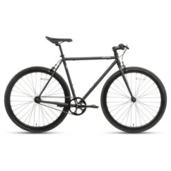 AVASTA BA9002WF-3 700C 47 Inch Single Speed Loop Fixed Gear Urban Commuter Fixie Bike With High-TEN Steel Frame For Adults 4'10" To 5'1", Matte Black