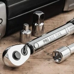 PRO BIKE TOOL 3/8" Drive Click Torque Wrench Set (10-60 Nm) With 1/2" & 1/4" Adapters, Extension Bar & Storage Box