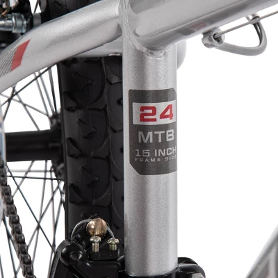 Huffy Highland Mountain Bike - 24" Wheels - 21 Speeds - Silver - Image 7