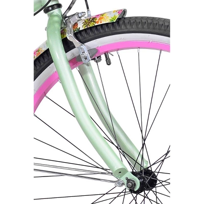 Kent Margaritaville 26" Cruiser Bike - Light Mint Green/Pink - Image 2