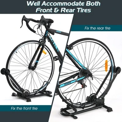 Costway Foldable Bike Floor Parking Rack Home Garage Storage Stand Fit 20''-29'' - Image 4