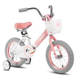 JOYSTAR Vintage Kids Bike With Training Wheels & Basket