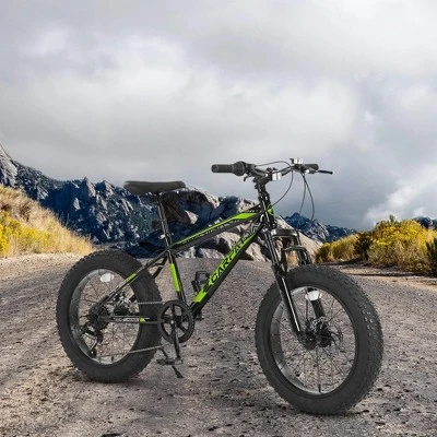 RISOKEYS Kids Mountain Bike 20 Inch, 4" Wide Fat Tire, 7 Speed Ages 8-12 Year Old, Steel Frame Disc Brake Front/Dual Suspension, - Image 10